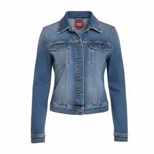 Guess Jeans Button Front Long Sleeve Trucker Denim Jean Jacket Blue Small